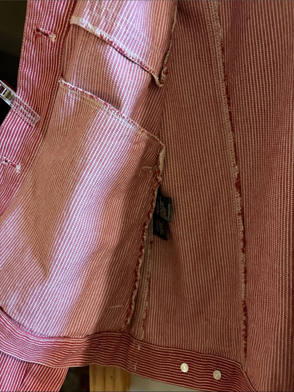 Ralph Lauren red Striped denim Jean Jacket - Picture 5 of 5